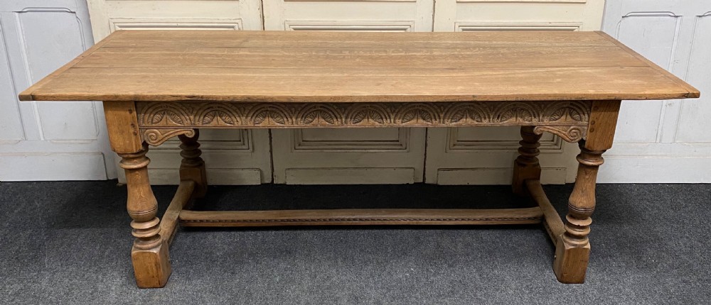Bleached Oak Farmhouse Refectory Dining Table 