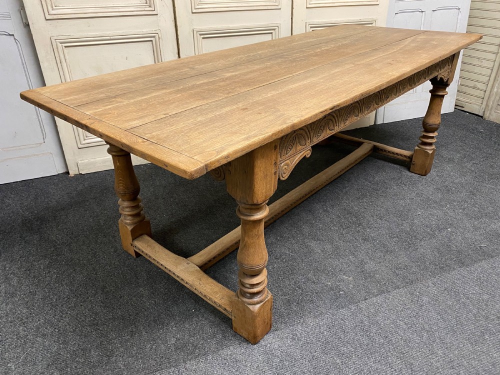 Bleached Oak Farmhouse Refectory Dining Table  View IV