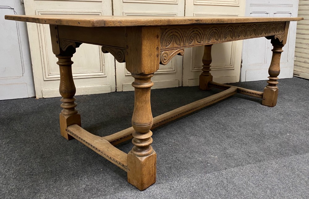 Bleached Oak Farmhouse Refectory Dining Table  View V