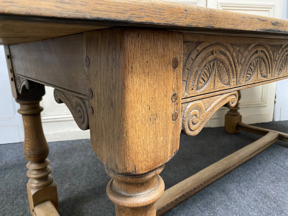 Bleached Oak Farmhouse Refectory Dining Table  View VI