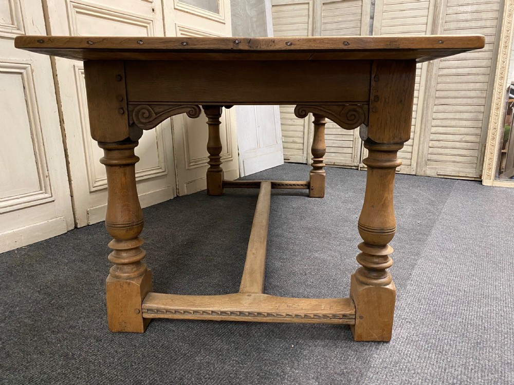 Bleached Oak Farmhouse Refectory Dining Table  View VIII
