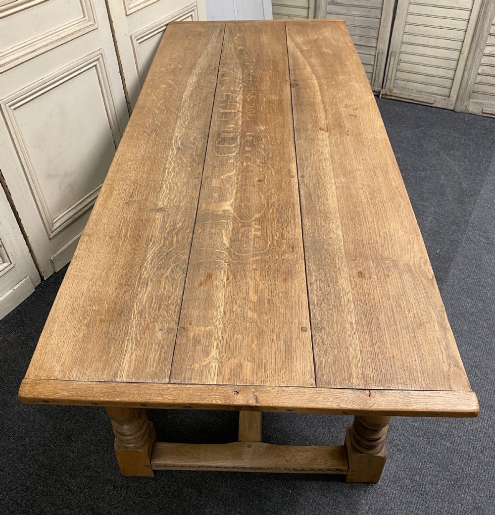 Bleached Oak Farmhouse Refectory Dining Table  View IX