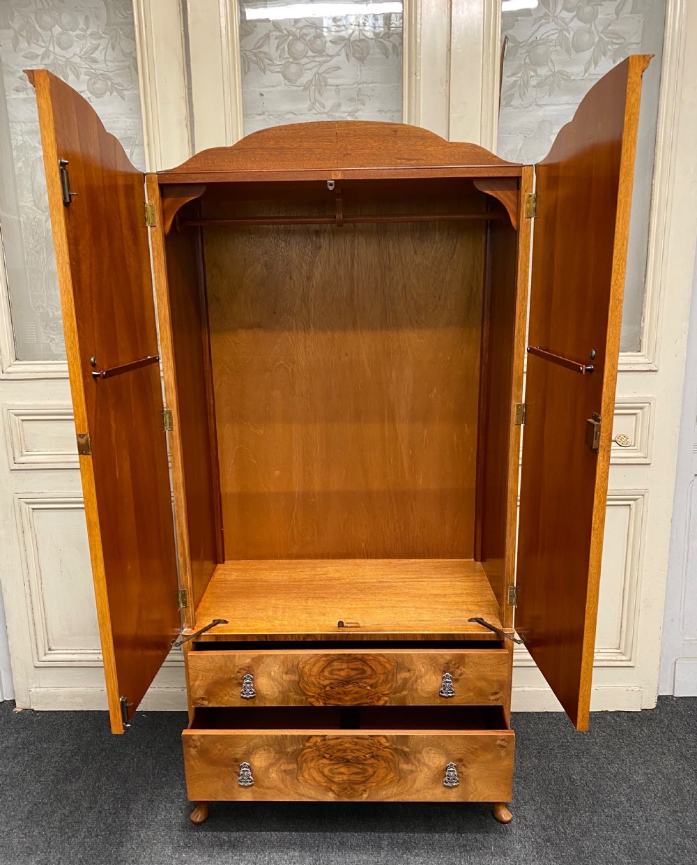 Burr Walnut Wardrobe  View V