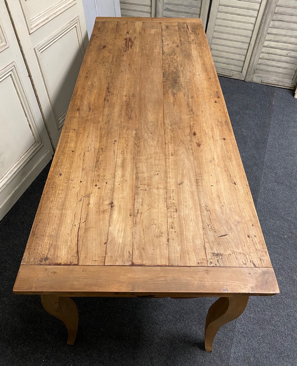 French Cherry Wood Farmhouse Dining Table  View II