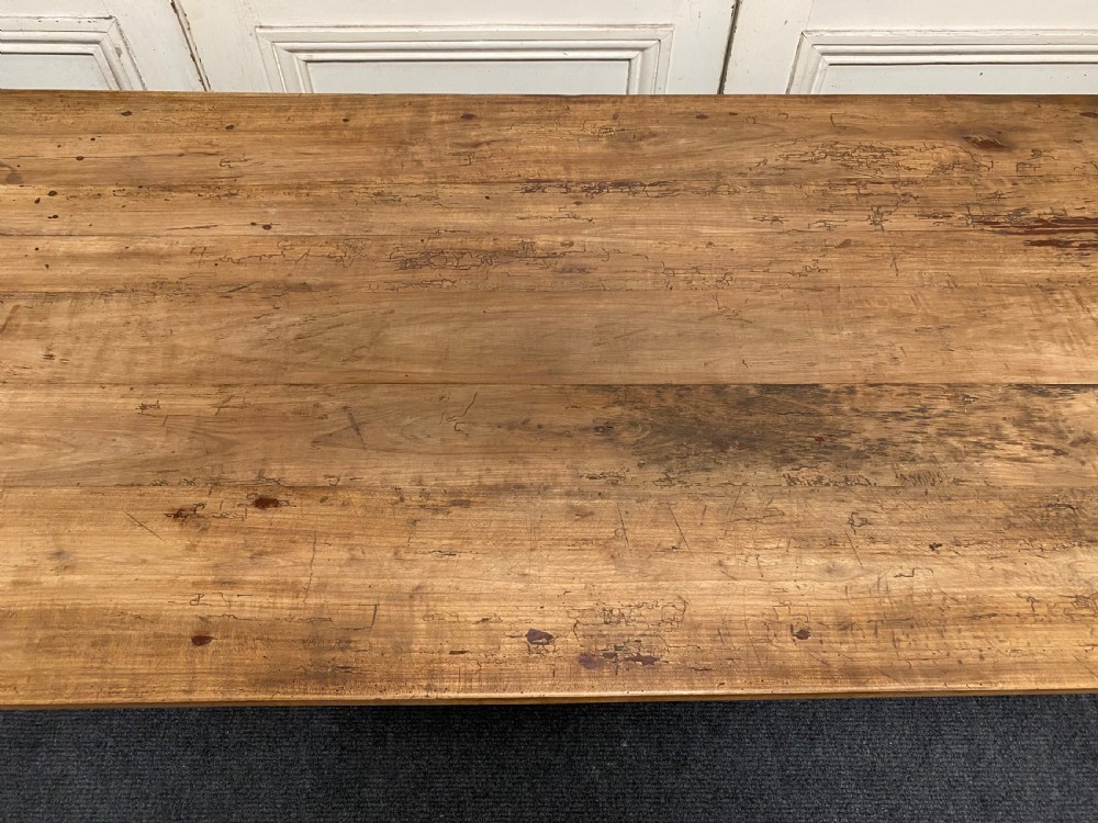 French Cherry Wood Farmhouse Dining Table  View XII