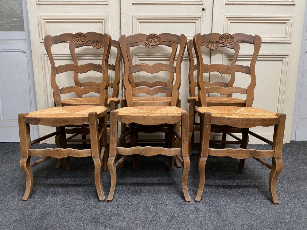 Set 6 French Ladder Back Chairs View IV