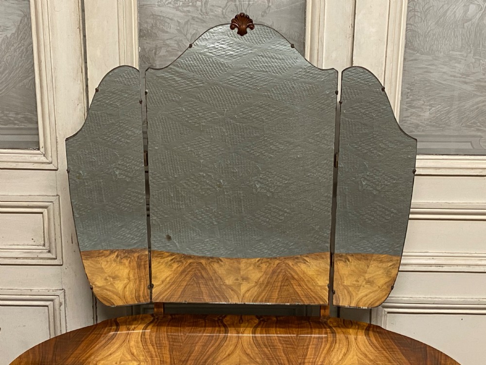 Burr Walnut Kidney Dressing Table View IV