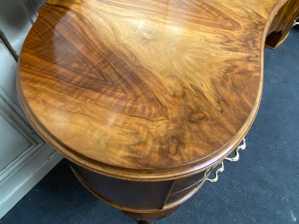 Burr Walnut Kidney Dressing Table View VI