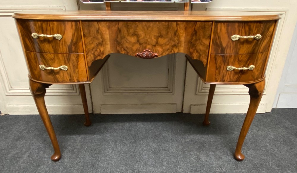 Burr Walnut Kidney Dressing Table View VII