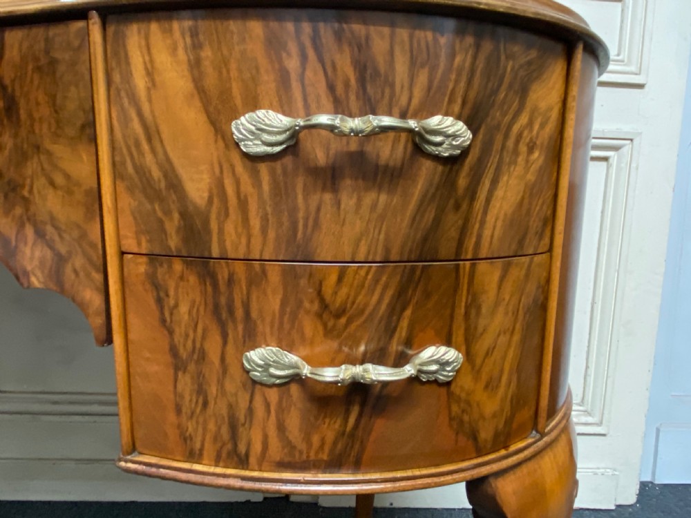 Burr Walnut Kidney Dressing Table View IX