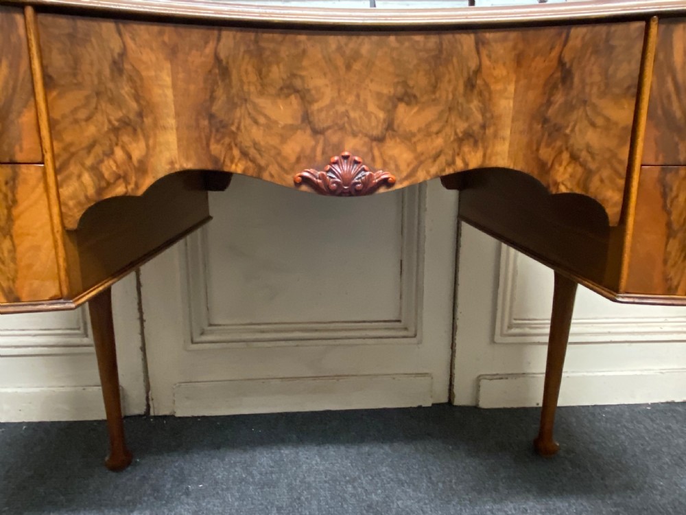 Burr Walnut Kidney Dressing Table View XI