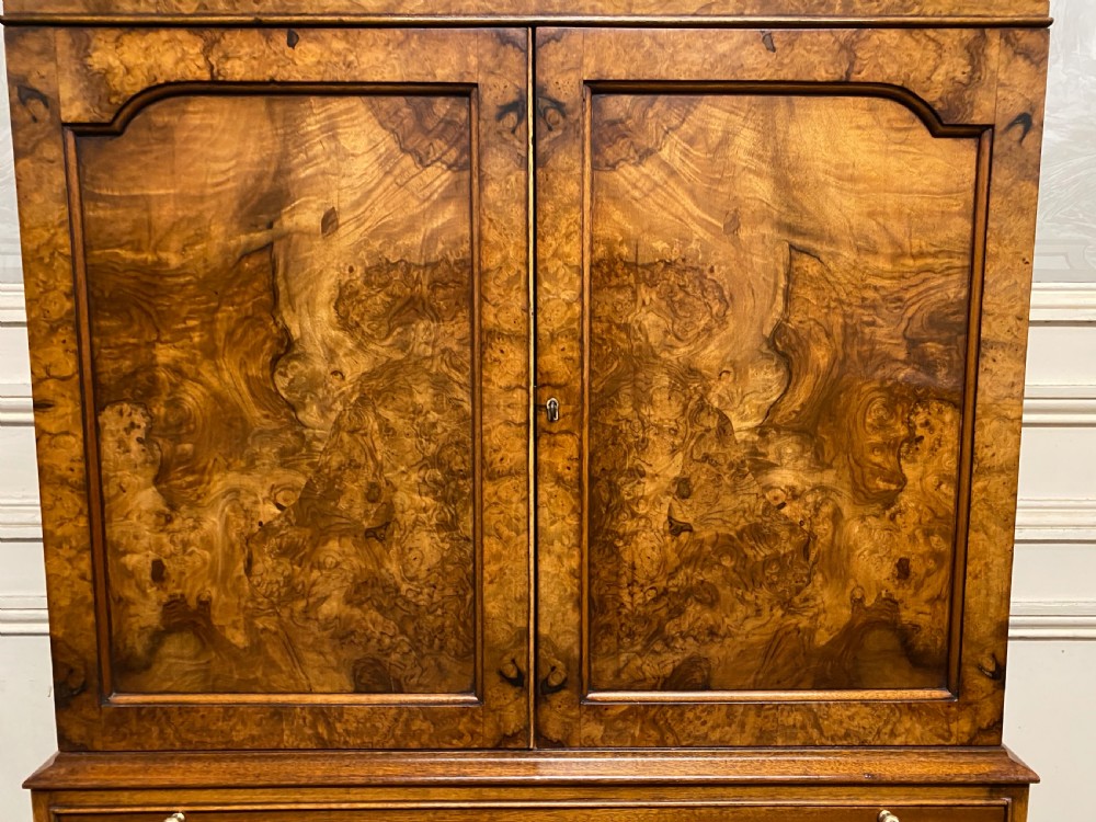 Burr Walnut Cupboard over Chest View XII