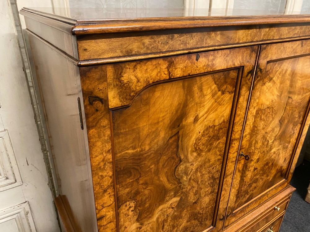 Burr Walnut Cupboard over Chest View XIV