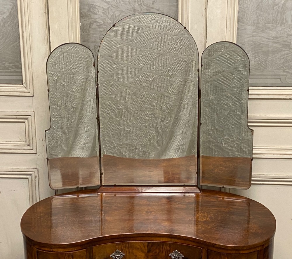 Burr Walnut Kidney Dressing Table  View XIII