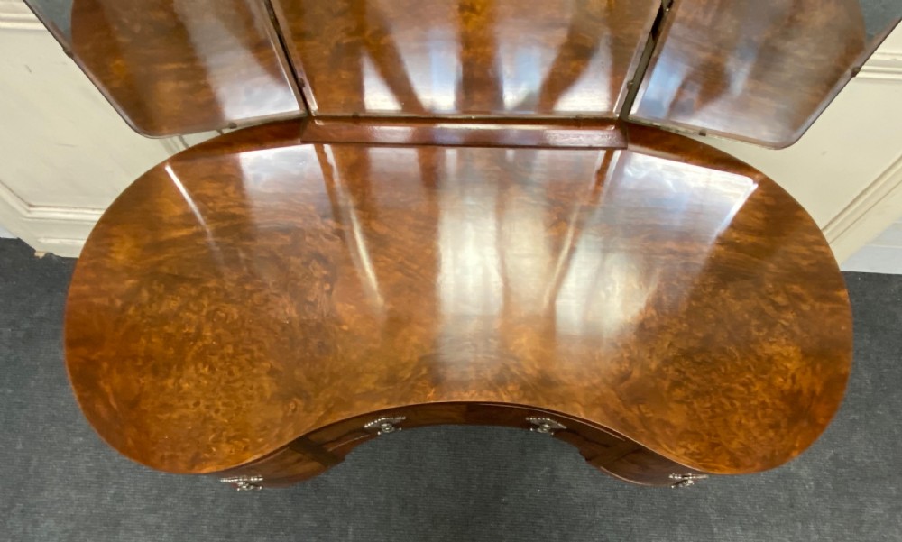 Burr Walnut Kidney Dressing Table  View VI