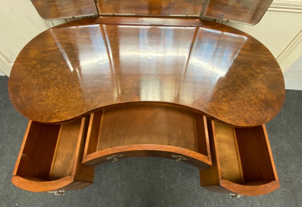 Burr Walnut Kidney Dressing Table  View IX