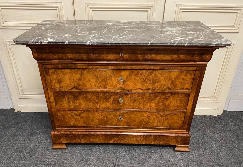 Fine Walnut French Marble top Chest View II