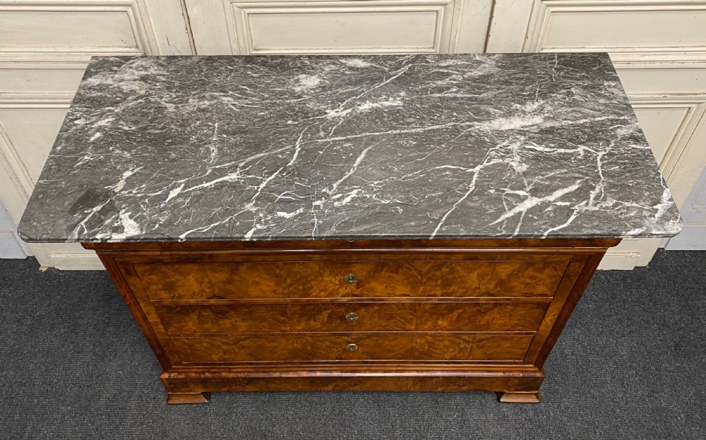 Fine Walnut French Marble top Chest View IV