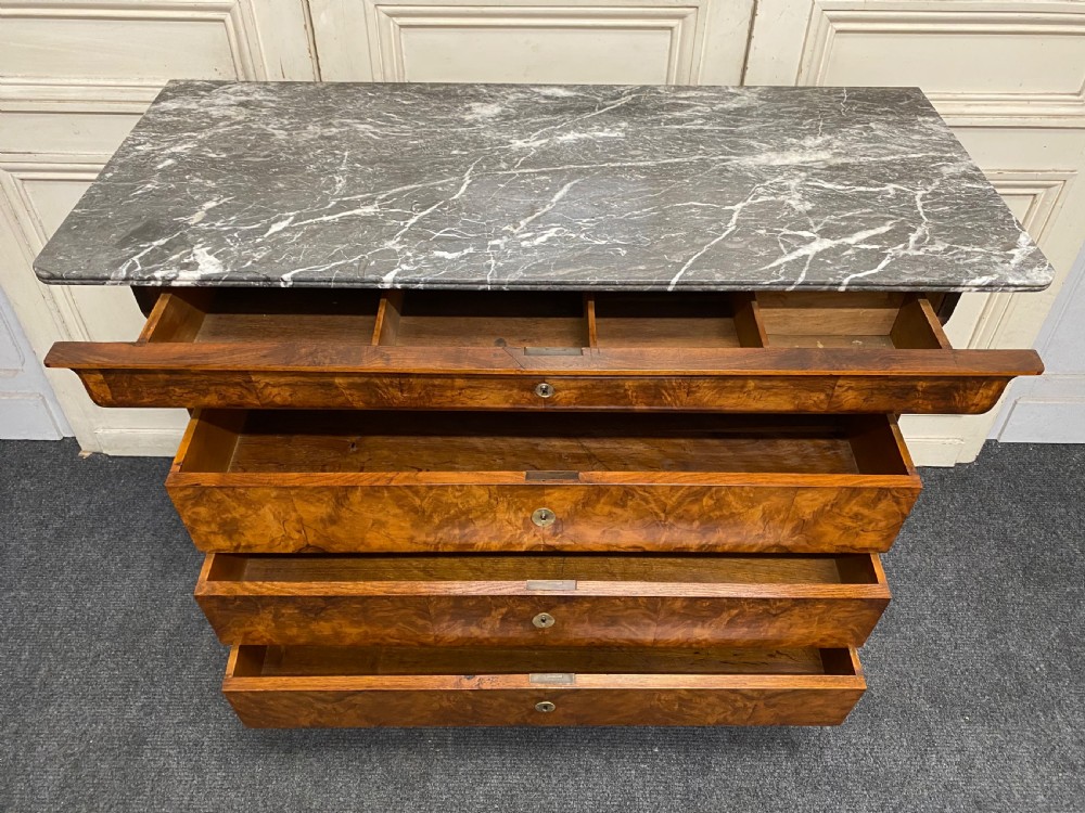 Fine Walnut French Marble top Chest View VI