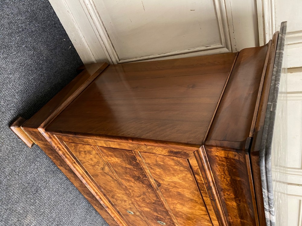 Fine Walnut French Marble top Chest View XI