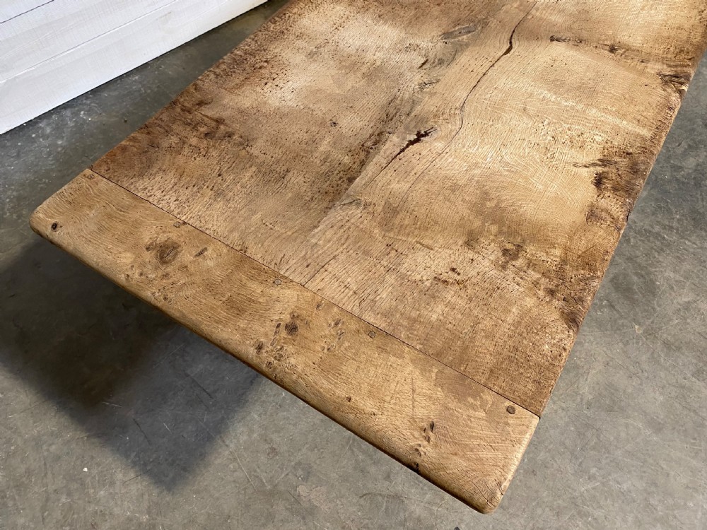 Long Rustic Oak French Farmhouse Table View V