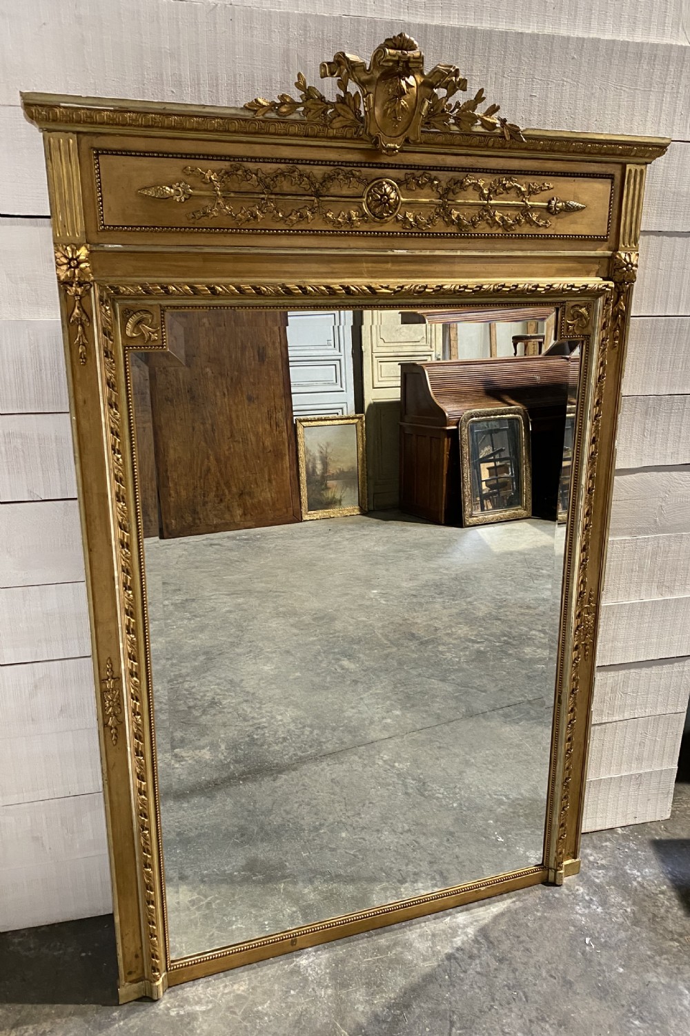 Large French Gilt Mirror View VII
