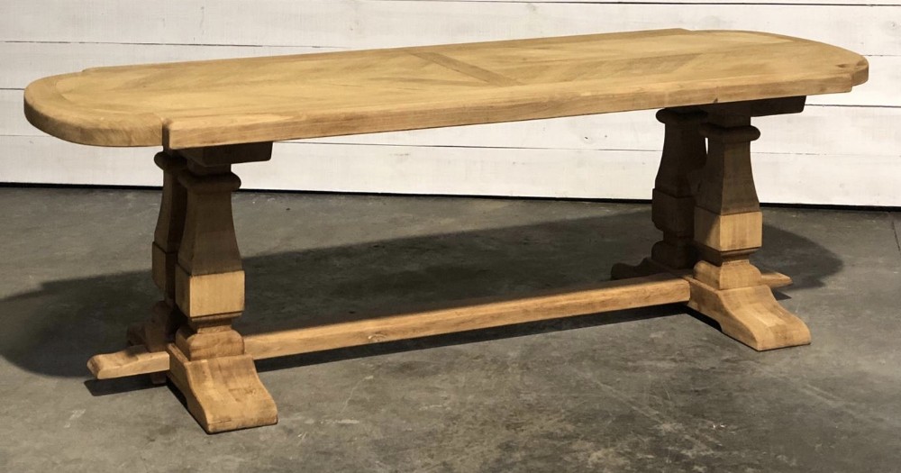Large Bleached Oak Farmhouse Dining Table 