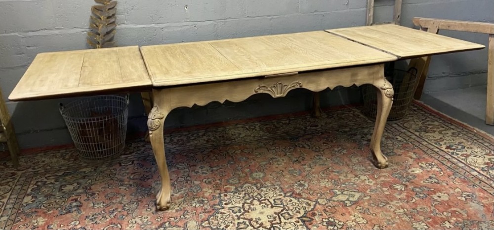 French Bleached Oak Extending Dining Table 