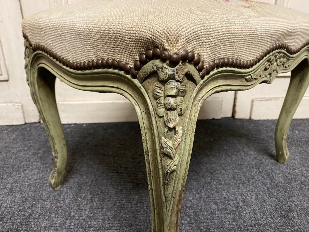 Pretty French Cabriole Leg Stool View VI