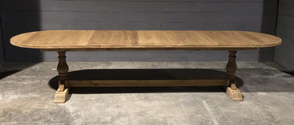 Huge Bleached Oak Farmhouse Dining Table 