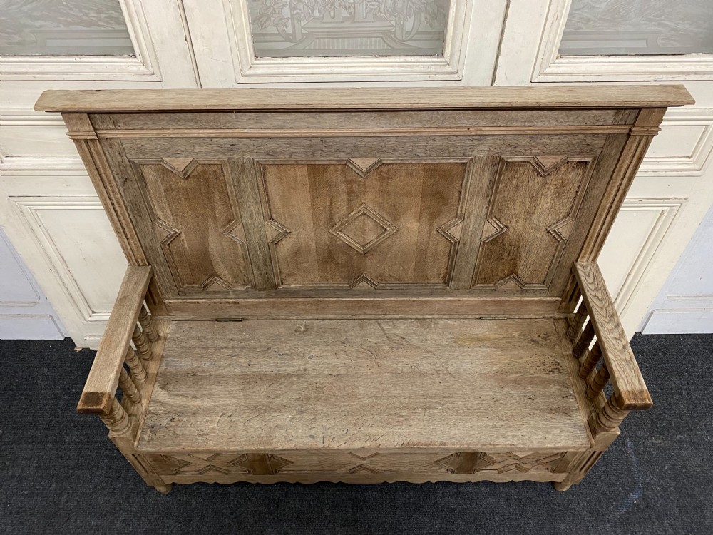 Bleached Oak Hall Bench View III