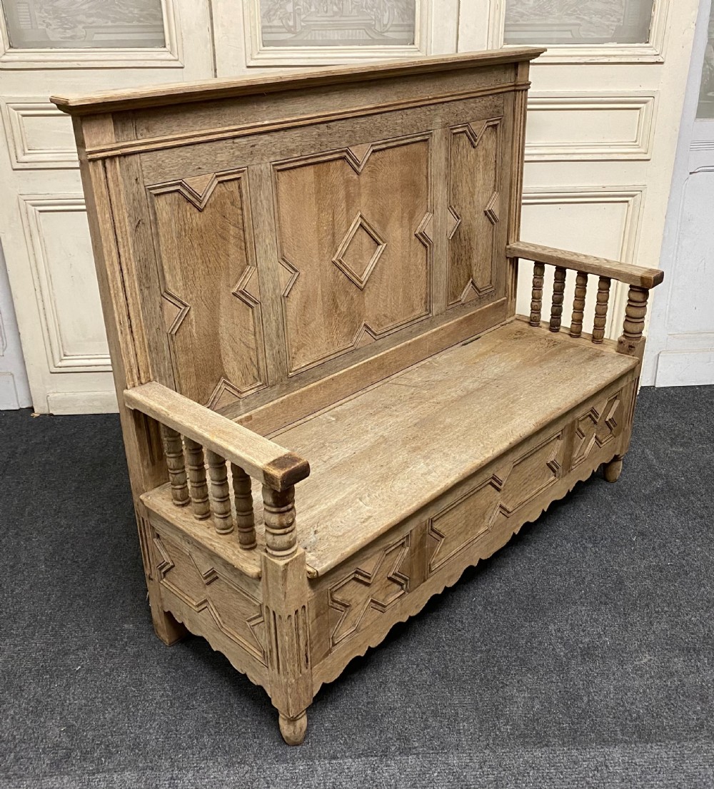 Bleached Oak Hall Bench View VIII