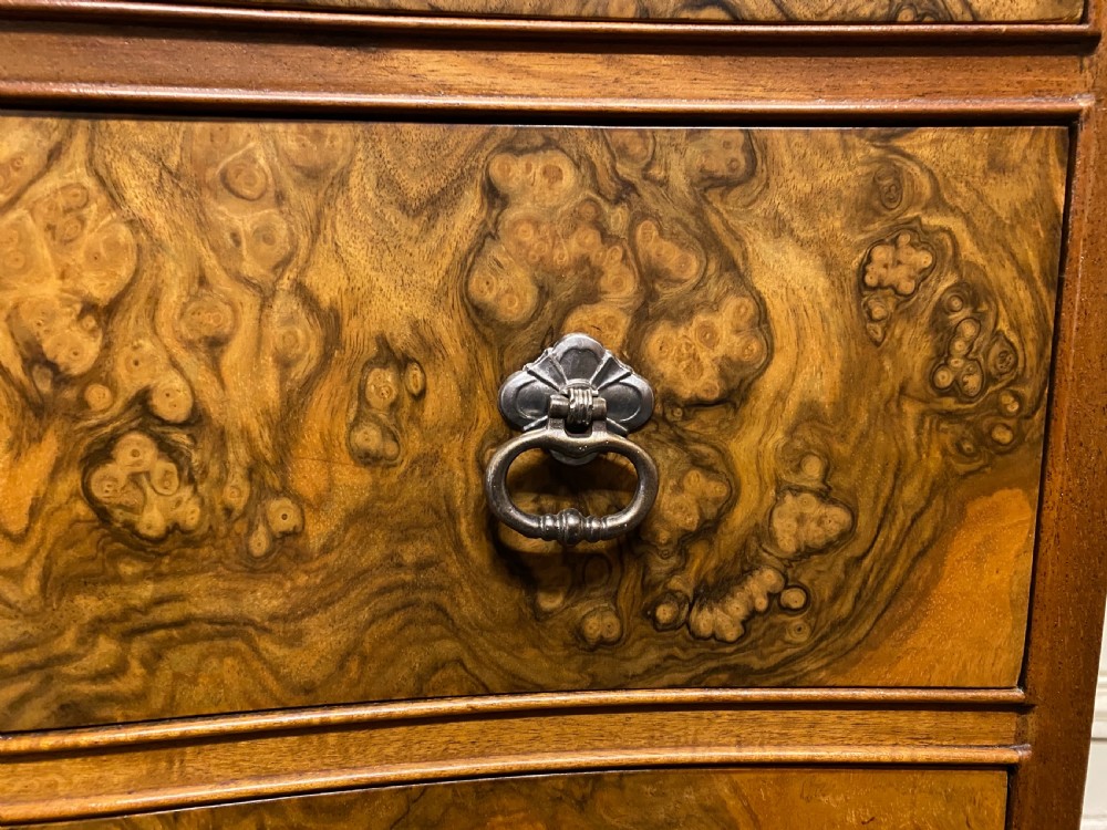 Burr Walnut Serpentine Chest of Drawers  View VI