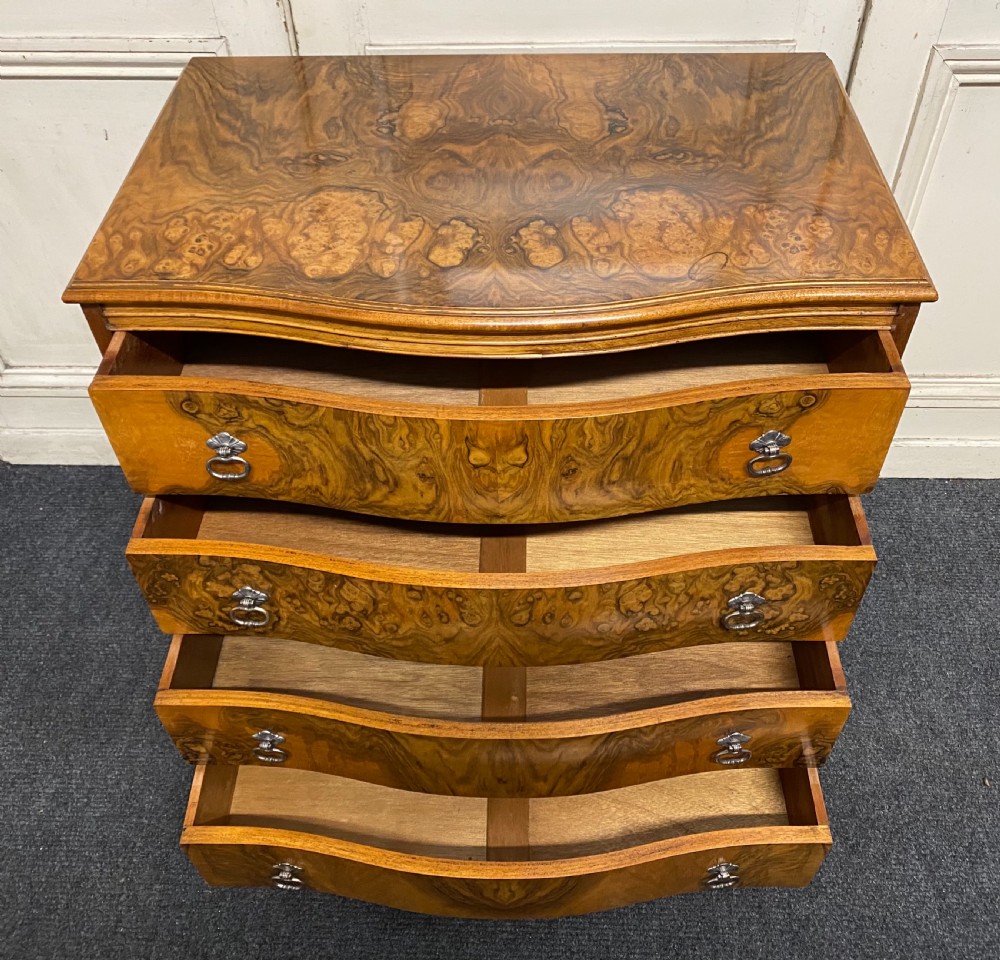 Burr Walnut Serpentine Chest of Drawers  View VIII