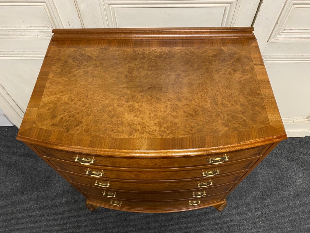 Burr Walnut 5 Drawer Chest  View III