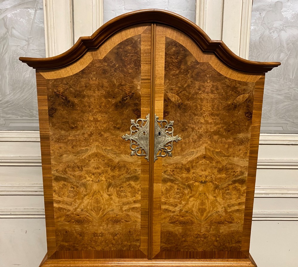Burr Walnut Cupboard over Chest  View II