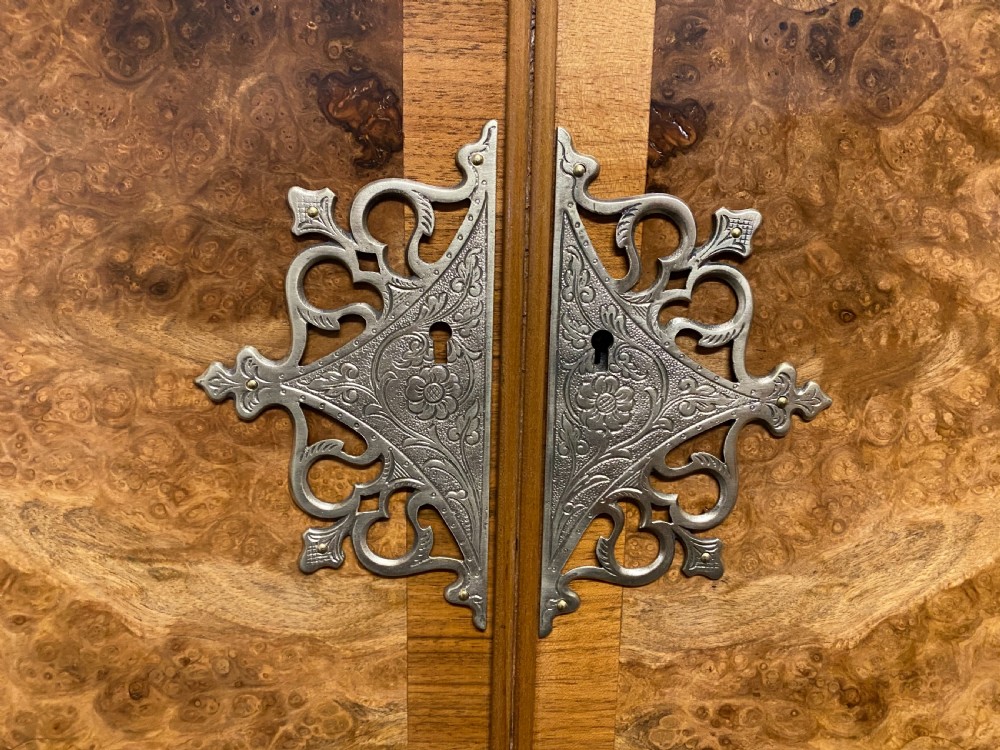 Burr Walnut Cupboard over Chest  View III