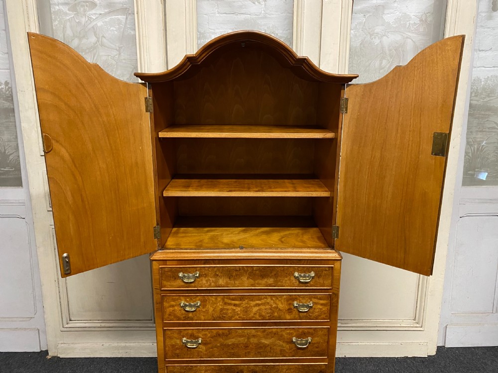 Burr Walnut Cupboard over Chest  View VI