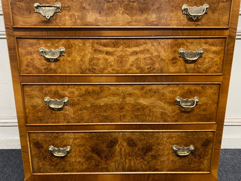Burr Walnut Cupboard over Chest  View IX