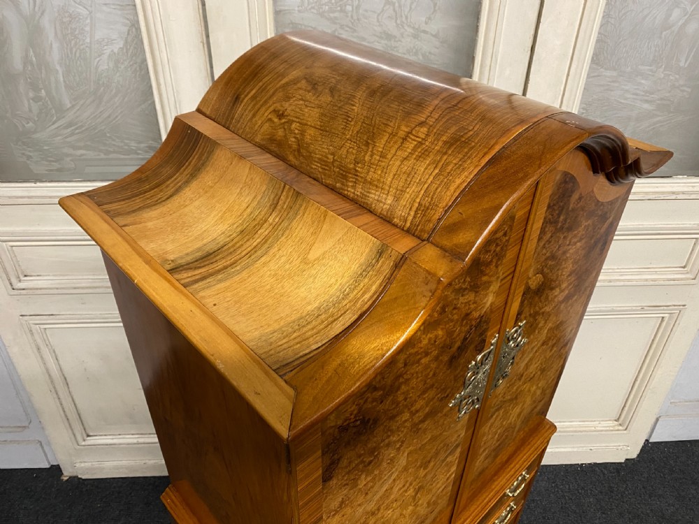 Burr Walnut Cupboard over Chest  View X