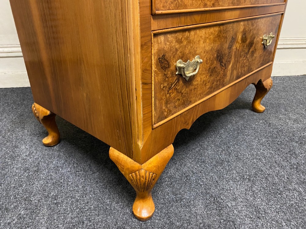 Burr Walnut Cupboard over Chest  View XII