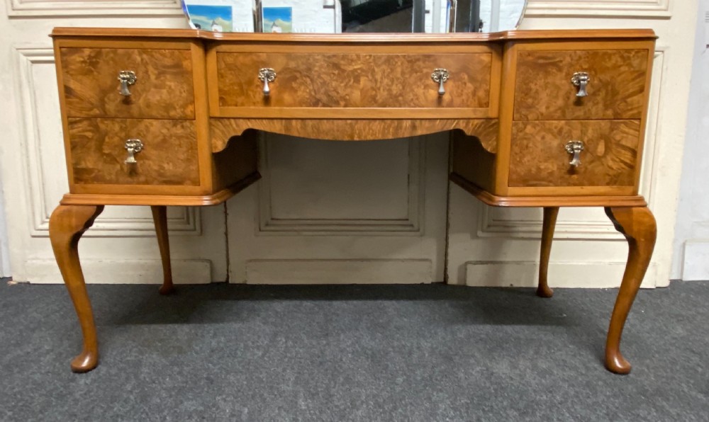 Queen Anne Burr Walnut Dressing Table View III
