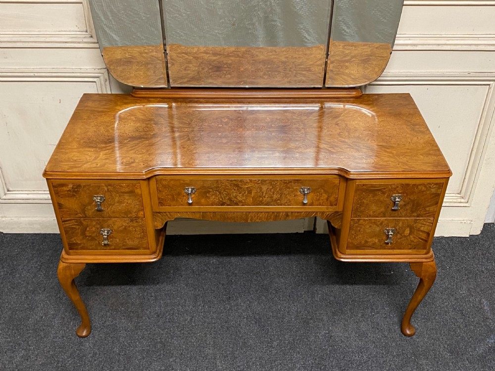 Queen Anne Burr Walnut Dressing Table View IV