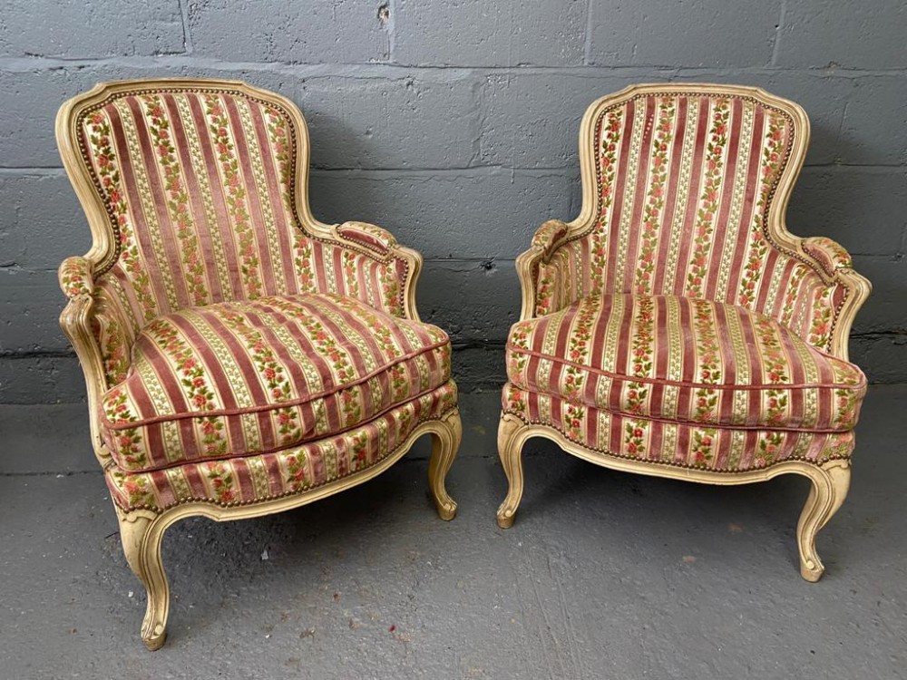 Pair French Bergere Chairs