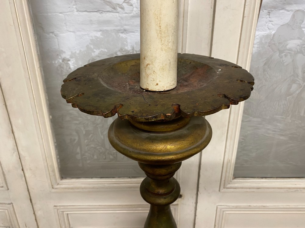 Large French Gilt Church Candlestick  View III