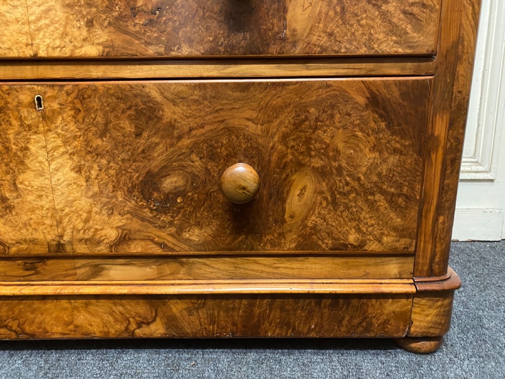 Victorian Burr Walnut Chest of Drawers View V