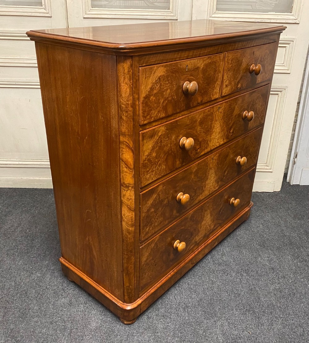 Victorian Burr Walnut Chest of Drawers View IX