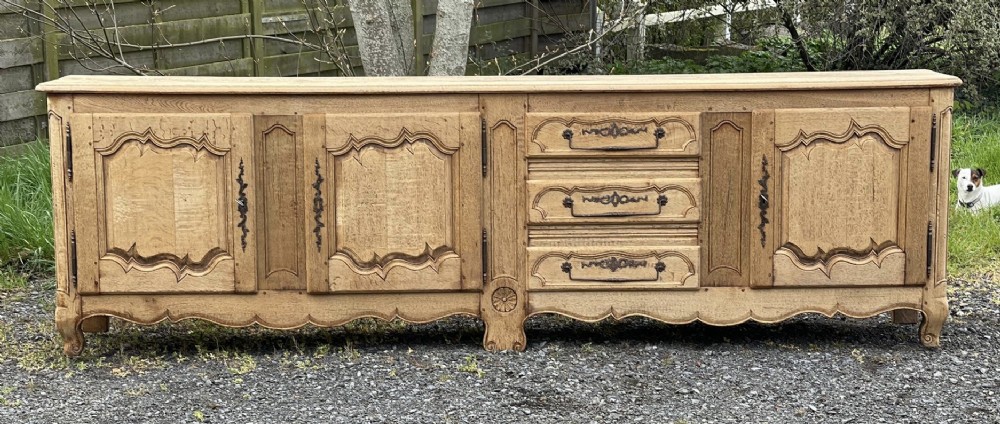 Large French Bleached Oak Farmhouse Sideboard 