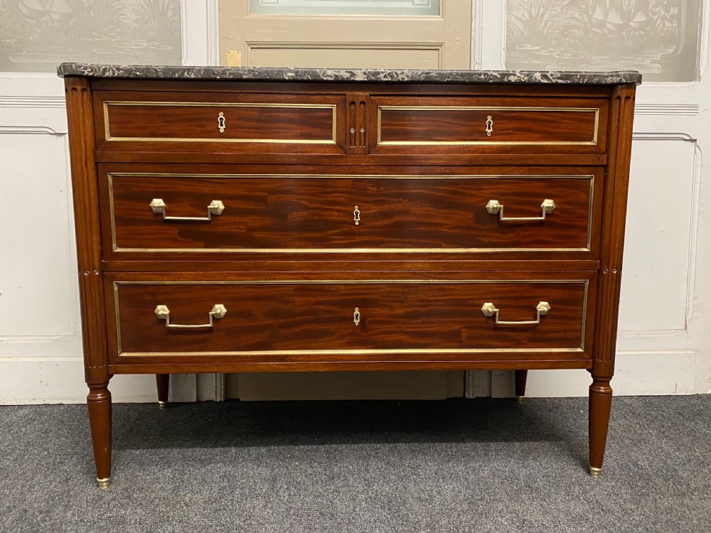 Wonderful French Louis XVI Marble Top Commode 