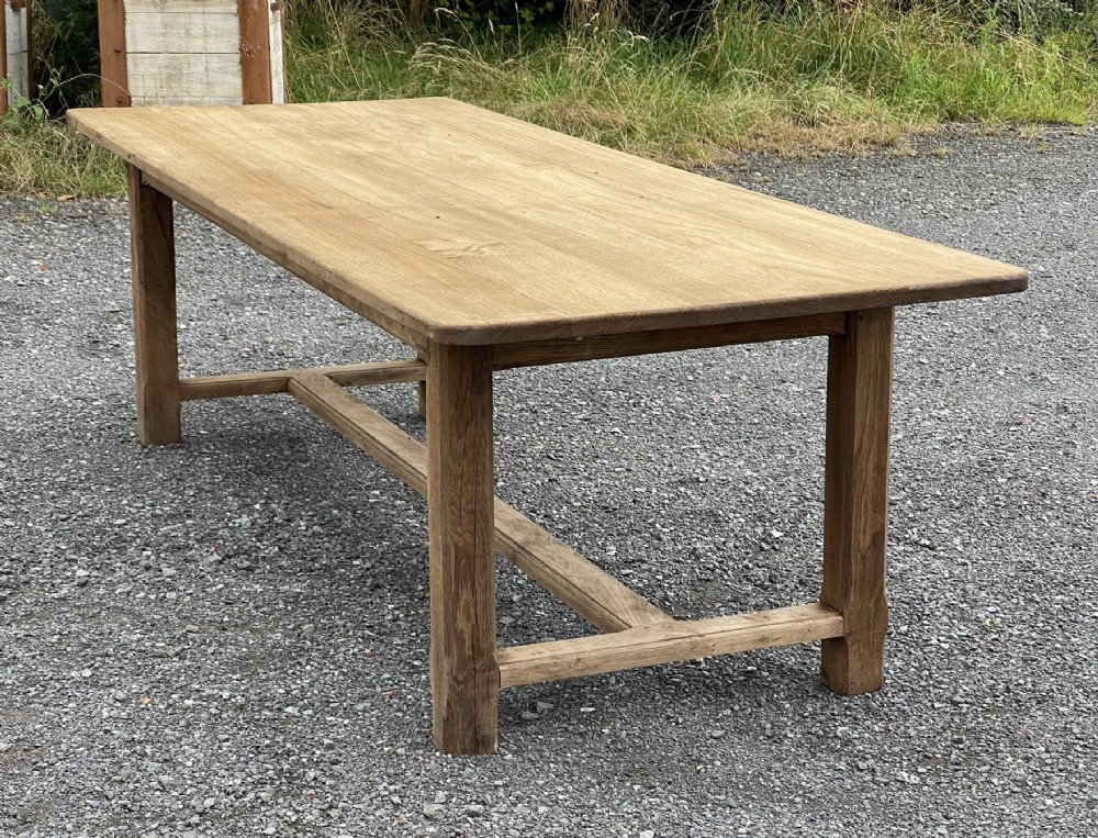 Large French Bleached Farmhouse Dining Table 
